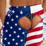 Custom Funny Patriotic Men Swim Trunks - Personalized Birthday Gifts For Husband, Son, Grandson, Brother, Grandpa, Dad, Yourself - Worth A Second Look