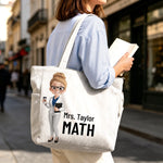Custom Corduroy Tote Bag - Personalized Teacher Appreciation, Back To School Gifts For Teachers - Teaching With Heart And Grace