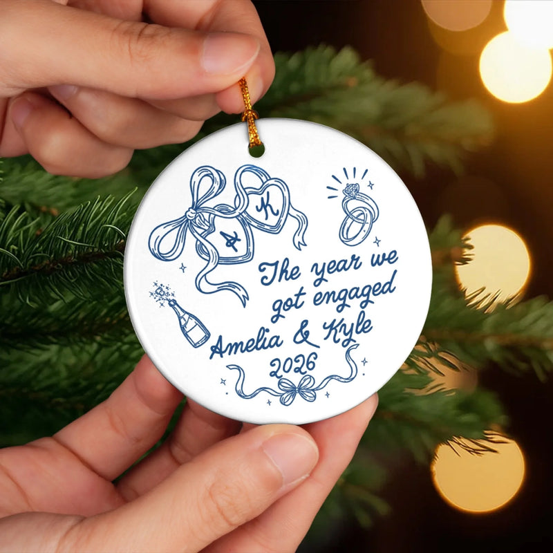 Custom First Christmas Ceramic Ornament - Personalized Anniversary Christmas Wedding Gifts For Husband And Wife, Him And Her - Making Memories, One Christmas Together