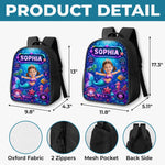 Custom Photo Kids Front Printed Backpack - Personalized Back To School Gifts For Kids - Little Mermaid With Big Dreams
