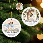 Custom Photo First Christmas Ceramic Ornament - Personalized Anniversary Christmas Wedding Gifts For Couple, Husband, Wife - The Best Roll Of My Life