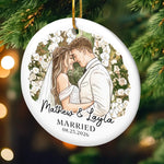 Custom Photo First Christmas Ceramic Ornament - Personalized Anniversary Christmas Wedding Gifts For Couple, Husband, Wife - The Best Roll Of My Life