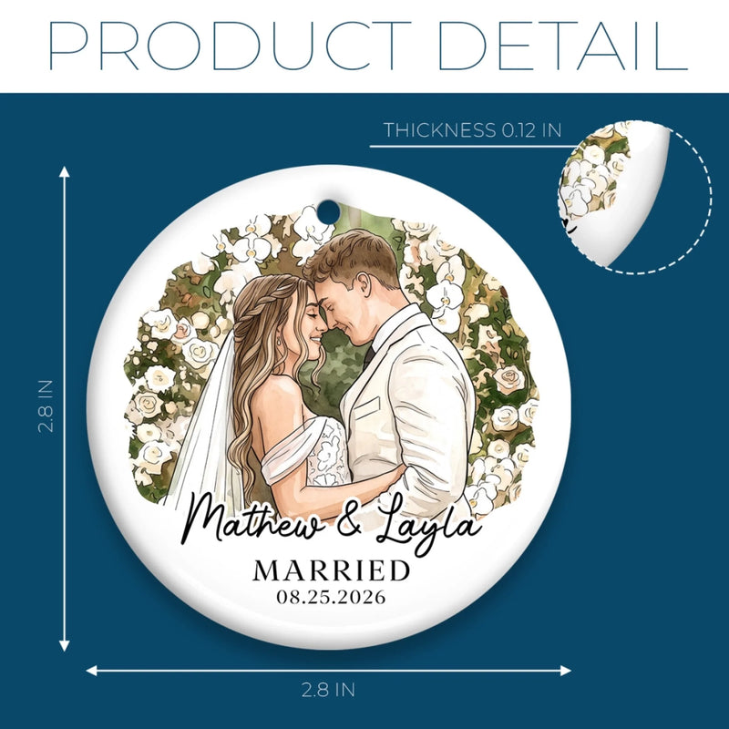 Custom Photo First Christmas Ceramic Ornament - Personalized Anniversary Christmas Wedding Gifts For Couple, Husband, Wife - The Best Roll Of My Life