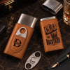 Custom Leather Case With Cutter - Personalized Birthday Gifts For Husband, Son, Grandson, Brother, Grandpa, Dad, Yourself - Backyard State Of Mind