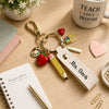 Custom Teacher Charm Keychain - Personalized Teacher Appreciation, Back To School Gifts For Teachers - Teaching Is A Work Of Heart