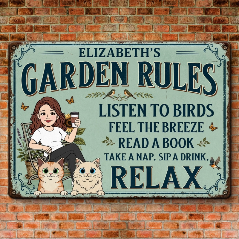 Custom Home Decor Metal Sign - Personalized  Birthday Garden Gifts For Gardeners, Dog Cat Lovers, Dog Dad And Mom, Cat Owners - Fresh Air And Puppy Love
