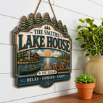 Custom Lake House Wood Sign - Personalized Summer Vacation And Travel Gifts For Mom, Dad, Brother, Sister - Making Memories At The Lake