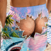 Custom Funny Men Swim Trunks - Personalized Birthday Gifts For Husband, Son, Grandson, Brother, Grandpa, Dad, Yourself - Watch Out For Sharks