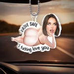 Custom Photo Squishy Acrylic Car Ornament - Personalized Anniversary Wedding Gifts For Husband And Wife, Him And Her - Eyes Off, Maybe
