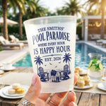 Custom Poolside Party Cups - Personalized Summer Vacation And Travel Gifts For Mom, Dad, Brother, Sister - Sun Splash Repeat