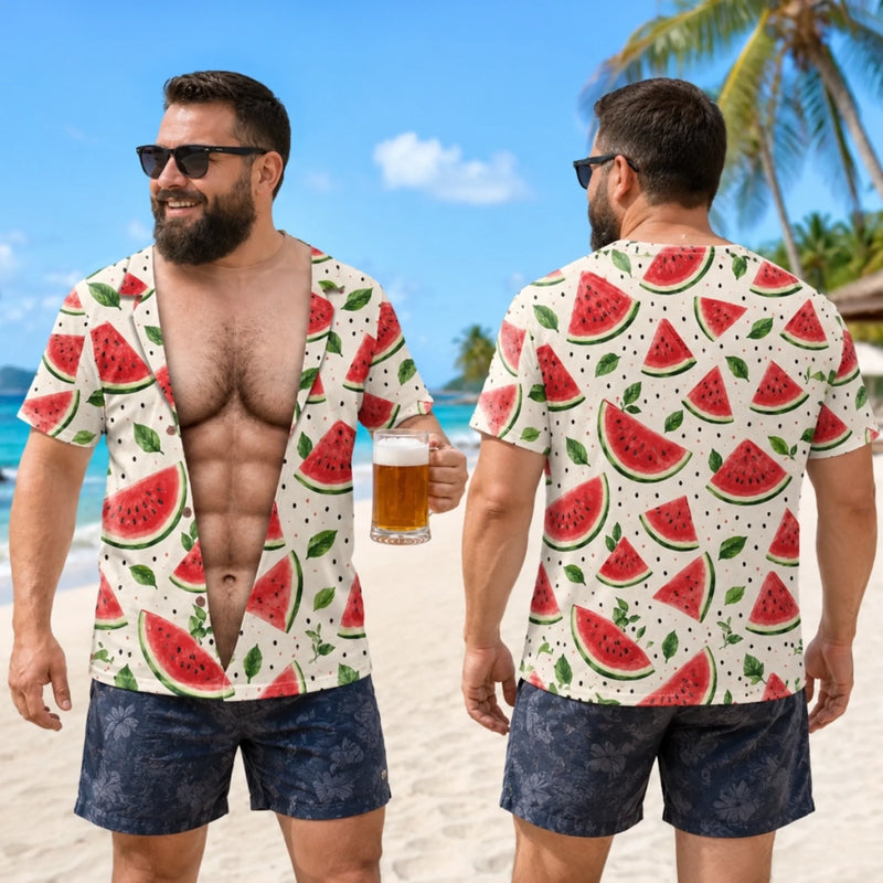 Custom Funny T-shirt - Personalized Halloween Costume Summer Vacation And Travel Gifts For Husband, Son, Grandson, Yourself - Tropical Fruit Party