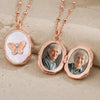 Custom Photo Butterfly Locket - Personalized  Memorial Sympathy Gifts For Loss Of Mom, Dad - Forever In Our Hearts