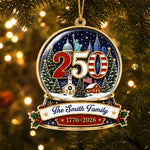 Custom Acrylic Ornament - Personalized America 250th Anniversary Christmas Gifts For Mom, Dad, Brother, Sister - Generations Of Freedom And Love