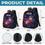Custom Photo Kids Backpack & Water Bottle Set - Personalized Back To School Gifts For Kids - Fast Lane Ahead