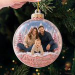 Custom Photo Acrylic Ornament - Personalized Christmas Baby Shower, Gender Reveal Gifts For New Moms, New Dads, New Parents - Love That Sparkles Forever