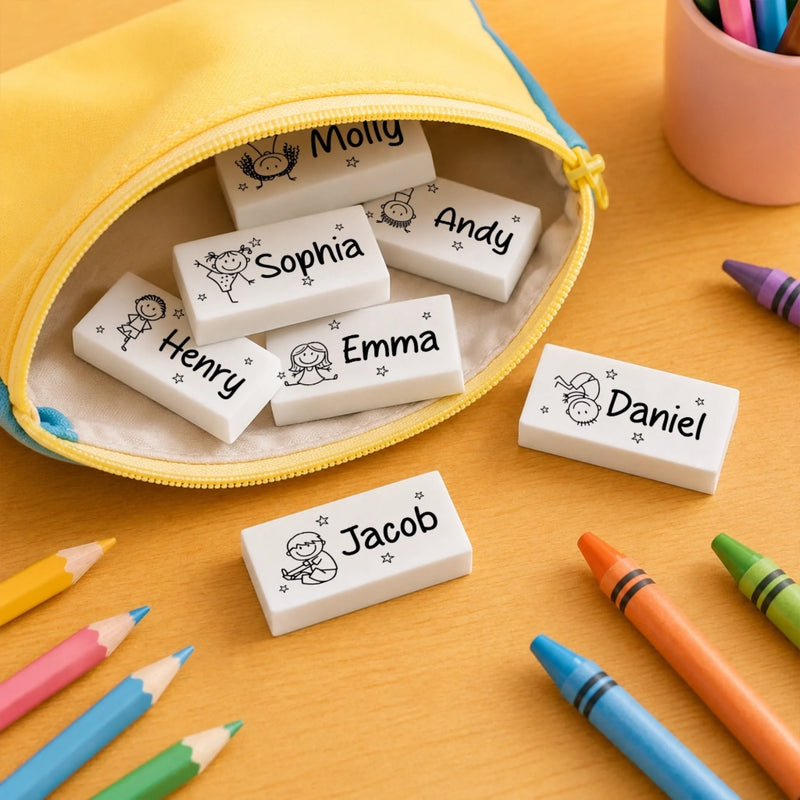 Custom Kids White Eraser - Personalized Back To School Gifts For Kids - Dream Big Every Day