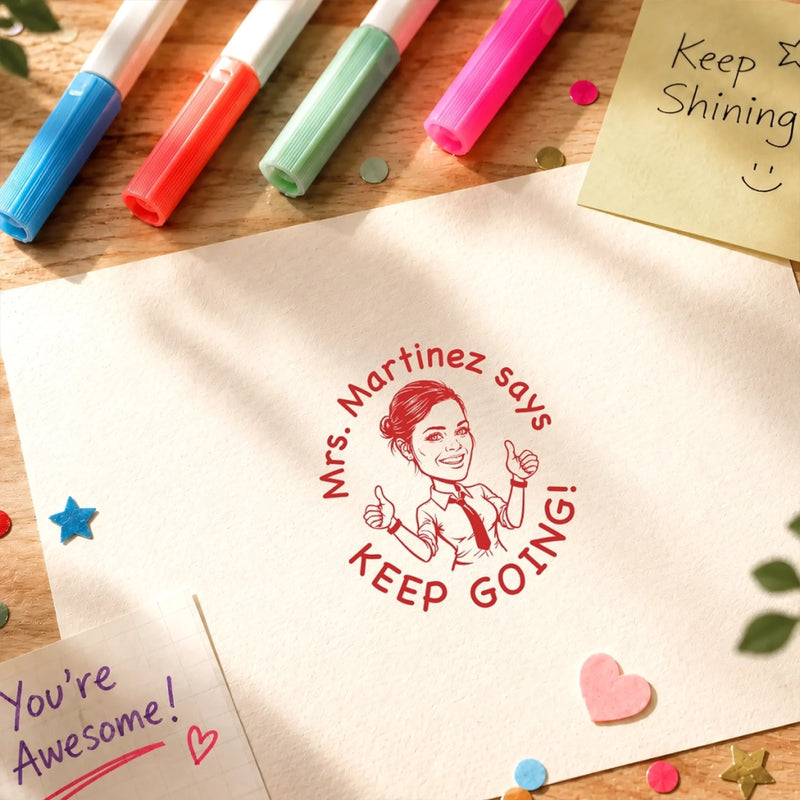 Custom Photo Stamp - Personalized Teacher Appreciation, Back To School Gifts For Teachers - Thank You Teacher