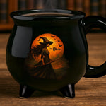 Custom Witch Cauldron Coffee Mug - Personalized Halloween Witchy Gifts For Witch Lovers, Sisters, BFF - Brewing Up A Wicked Spell