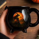 Custom Witch Cauldron Coffee Mug - Personalized Halloween Witchy Gifts For Witch Lovers, Sisters, BFF - Brewing Up A Wicked Spell