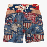 Custom Funny Men Swim Trunks - Personalized Birthday Gifts For Husband, Son, Grandson, Brother, Grandpa, Dad, Yourself - Freedom Never Looked So Cheeky