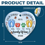 Custom First Christmas Ceramic Ornament - Personalized Christmas Baby Shower, Gender Reveal Gifts For New Moms, New Dads, New Parents - Blessed With Our Little One