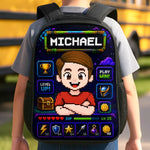 Custom Kids Front Printed Backpack - Personalized Back To School Gifts For Kids - Press Start For A Great School Year