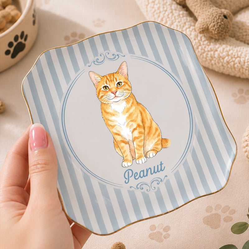 Custom Photo Full-Print Jewelry Dish - Personalized Birthday Gifts For Dog Cat Lovers, Dog Dad And Mom, Cat Owners - Paws, Wet Noses, Warm Hearts