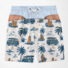 Custom Funny Patriotic Couple Beach Shorts - Personalized Summer Vacation And Travel Gifts For Husband And Wife, Him And Her - Chill Out At Poolside Paradise