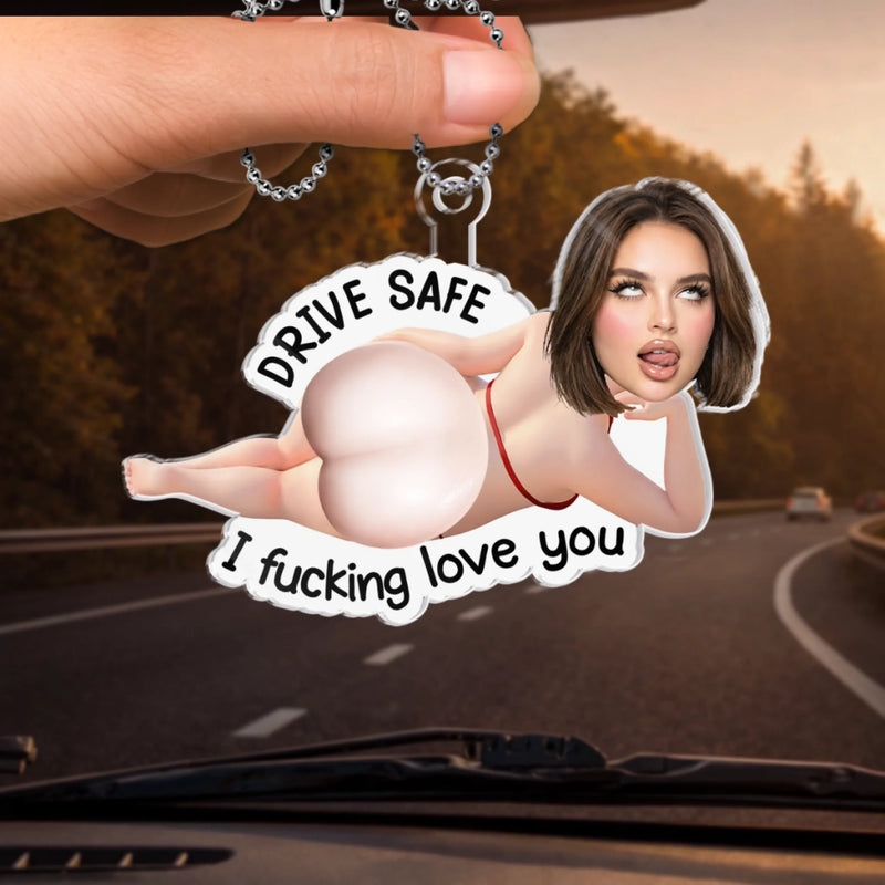Custom Photo Squishy Acrylic Car Ornament - Personalized Anniversary Wedding Gifts For Husband And Wife, Him And Her - Best View Ever