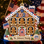 Custom Acrylic Ornament - Personalized America 250th Anniversary Christmas Gifts For Mom, Dad, Brother, Sister - Sweet Memories Built Together