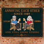 Custom Home Decor Metal Sign - Personalized  Anniversary Wedding Gifts For Husband And Wife, Him And Her - Crazy Love That Lasts Forever