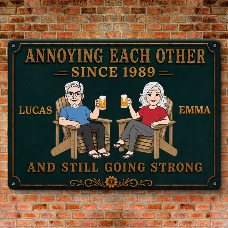 Custom Home Decor Metal Sign - Personalized  Anniversary Wedding Gifts For Husband And Wife, Him And Her - Crazy Love That Lasts Forever