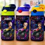 Custom Photo Kids Insulated Water Bottle - Personalized Back To School Gifts For Kids - Full Speed Ahead Big Energy