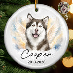 Custom Photo Ceramic Ornament - Personalized Pet Christmas Memorial Sympathy Gifts For Dogs, Cats - Forever In Loving Memory