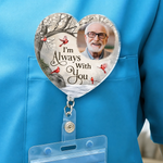 Custom Photo Acrylic Badge Reel - Personalized Memorial Sympathy Gifts For Dad - Gone From Sight Not From Heart