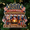 Custom Acrylic Ornament - Personalized America 250th Anniversary Christmas Gifts For Mom, Dad, Brother, Sister - Home Of Freedom And Love