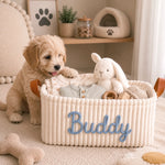 Custom Embroidery Storage Basket - Personalized  Birthday Gifts For Dog Cat Lovers, Dog Dad And Mom, Cat Owners - Daily Dose Of Joy