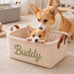 Custom Embroidery Storage Basket - Personalized  Birthday Gifts For Dog Cat Lovers, Dog Dad And Mom, Cat Owners - Daily Dose Of Joy