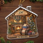 Custom Acrylic Ornament - Personalized America 250th Anniversary Christmas Gifts For Mom, Dad, Brother, Sister - United We Stand Together We Cozy