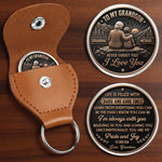Custom Name To My Grandson Gifts for Grandson - Personalized Pocket Hug Keychain