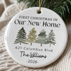 Our New Home - Family Personalized Custom Ornament - Ceramic Round Shaped - Christmas Gift For Family Members, First Christmas