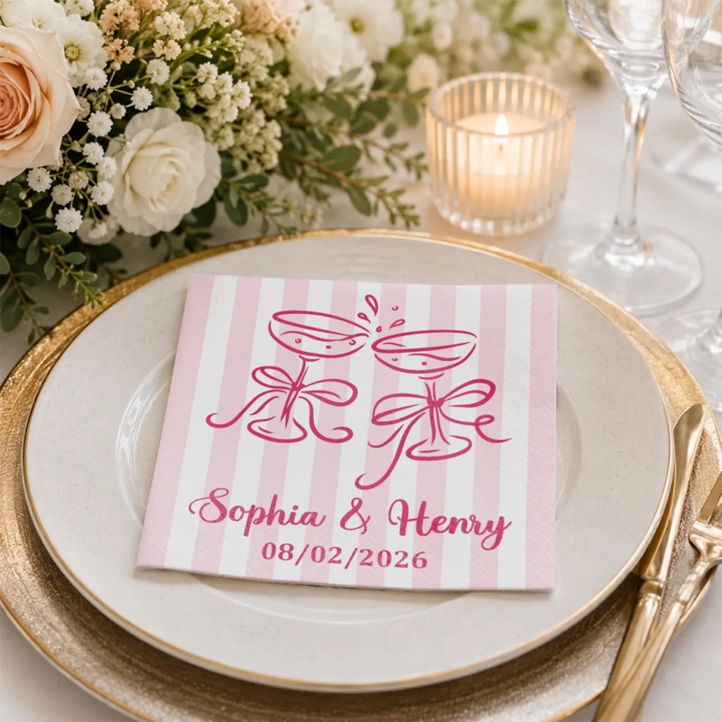 Custom Cocktail Napkins - Personalized Wedding Party Favor Gifts For Guests, Adults - A Lifetime Starts Today