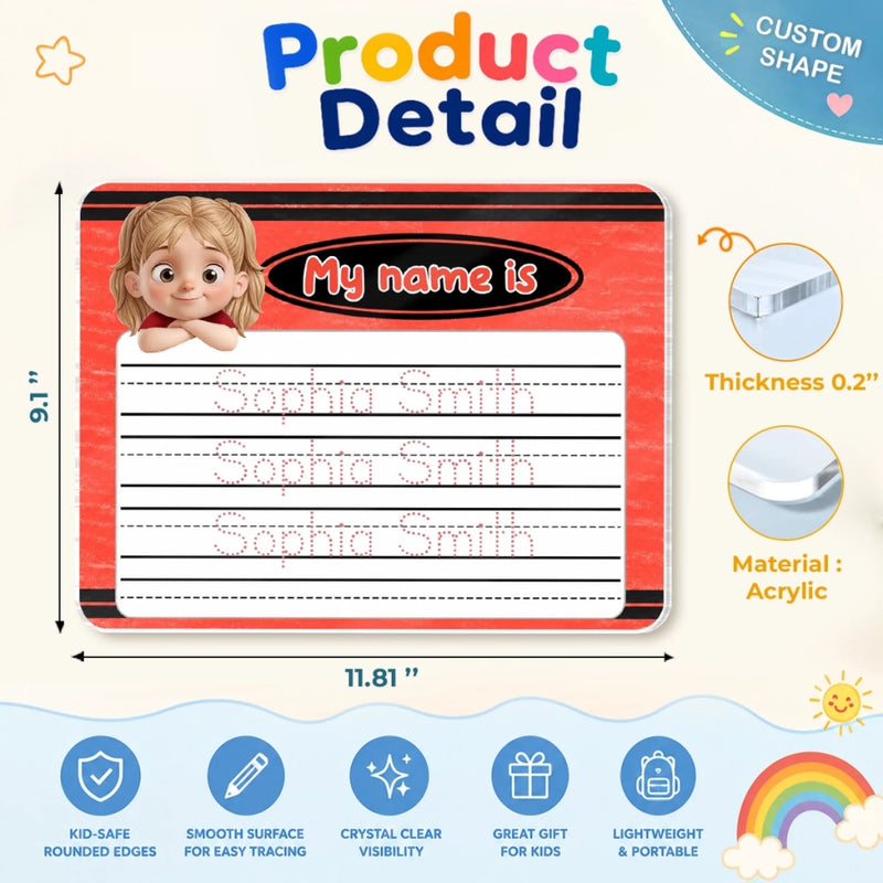 Custom Kids Acrylic Tracing Board - Personalized Back To School Gifts For Kids - Ready For Bright Beginnings