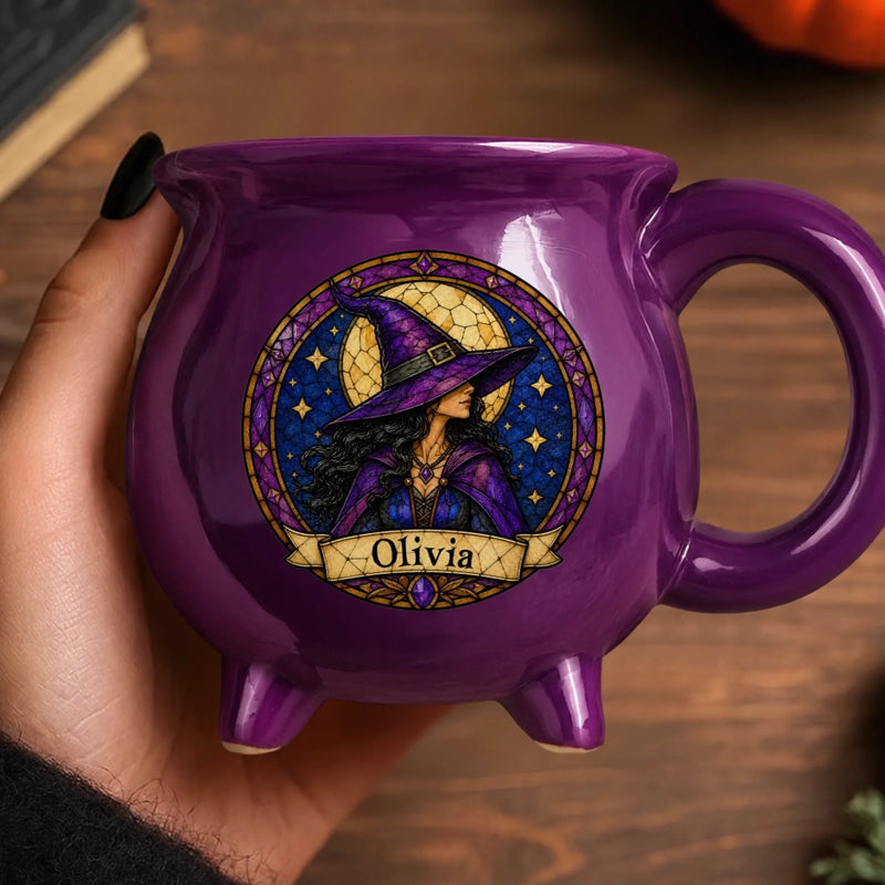 Custom Witchy Cauldron Coffee Mug - Personalized Halloween Gifts For Witch, Wife, Daughter, Besties, Sisters, Granddaughter, Grandma, Mom, Yourself - Moonlit Witch Vibes