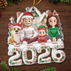 Custom Acrylic Ornament - Personalized Christmas Birthday Gifts For Family, Dog Cat Lovers - Our Happy Place, Right Here