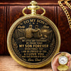 Custom Pocket Watch - Personalized Birthday Gifts For Son - Forever My Son And Best Friend