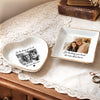 Custom Photo Jewelry Dish - Personalized Memorial Sympathy Gifts For Loss Of Mom, Dad - Gone Yet Always Near