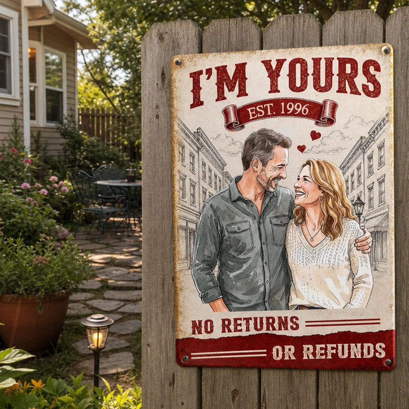 Custom Photo Home Decor Metal Sign - Personalized  Anniversary Wedding Gifts For Husband And Wife, Him And Her - You Are My Favorite Person