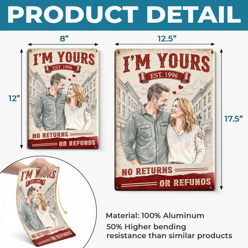 Custom Photo Home Decor Metal Sign - Personalized  Anniversary Wedding Gifts For Husband And Wife, Him And Her - You Are My Favorite Person
