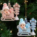 Custom First Christmas Acrylic Ornament - Personalized Baby Shower, Gender Reveal Gifts For New Moms, New Dads, Grandparents - Santa's Cutest Little Passenger